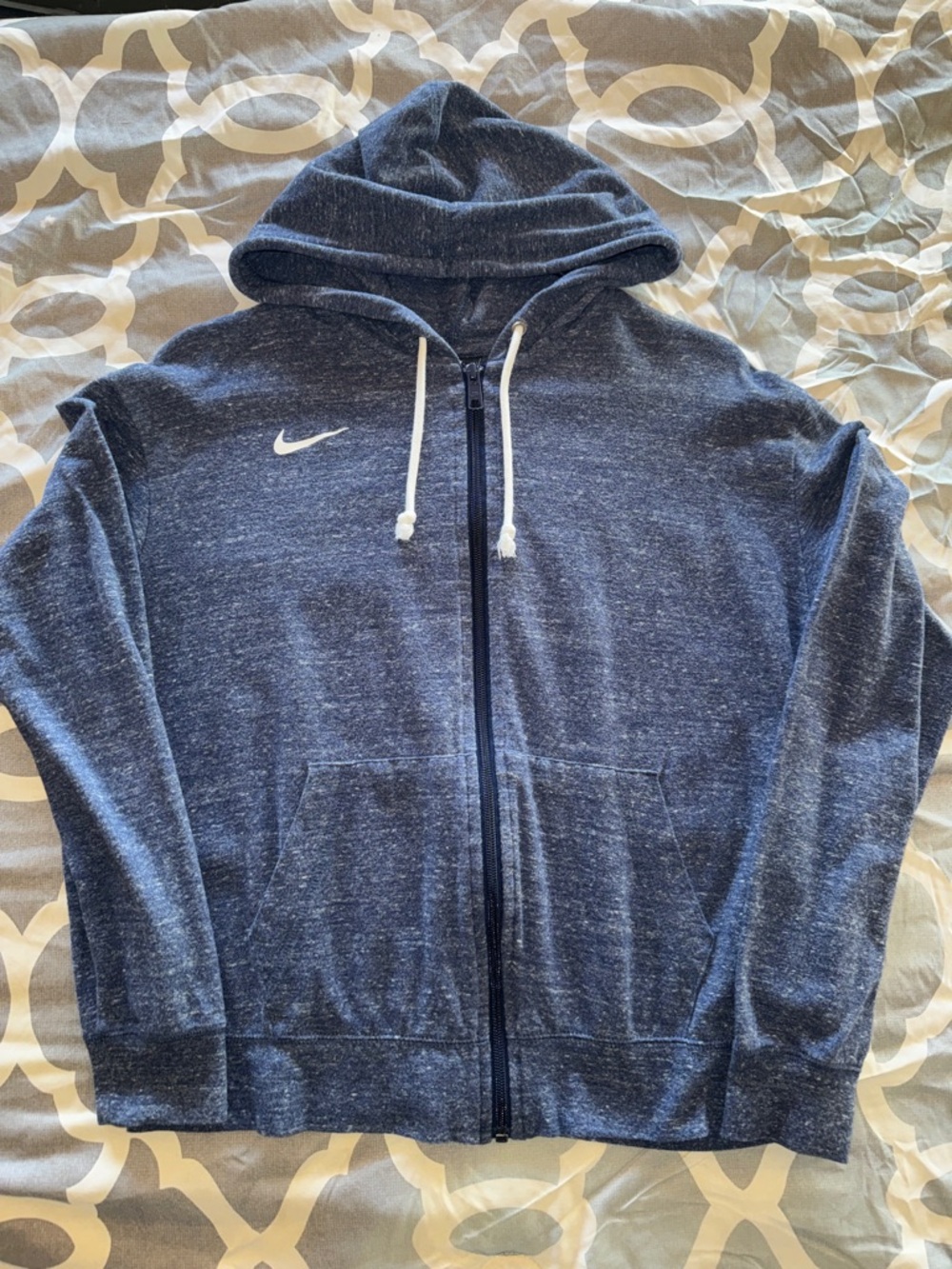 Nike Womens Heather Navy Full-Zip Hoodie